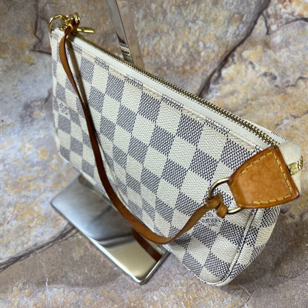 Louis Vuitton Damier Azur Pochette Accessoires Pouch / Shoulder Clutch Bag - Picture 5 of 13